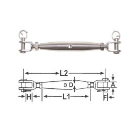 RWB Marine S/S Rigging Screw Jaw & Jaw