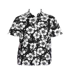 Okanui Hibiscus Black Classic Short Sleeve Shirt