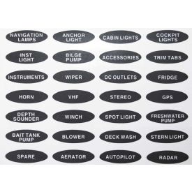 RWB Marine Label Set to Suit Switch Panel