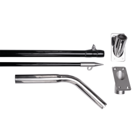 Hook Em Fishing Outrigger Poles w/ Bases & Rigging + Cover