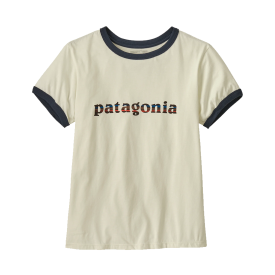 Patagonia Womens 73 Text Logo Organic Ringer T-Shirt