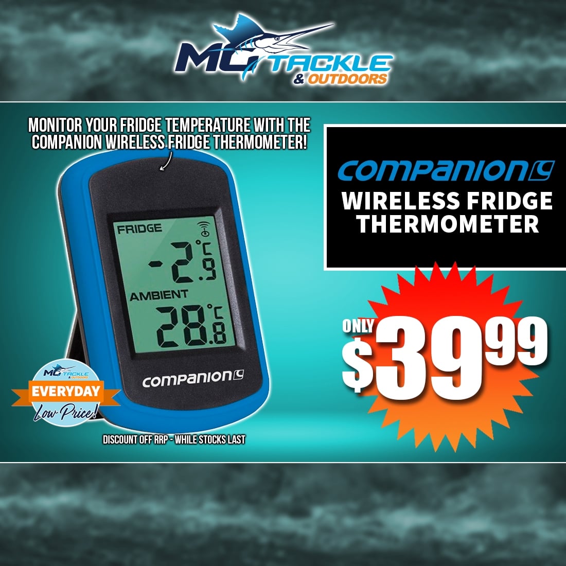 COMPANION WIRELESS FRIDGE THERMOMETER only $39.99