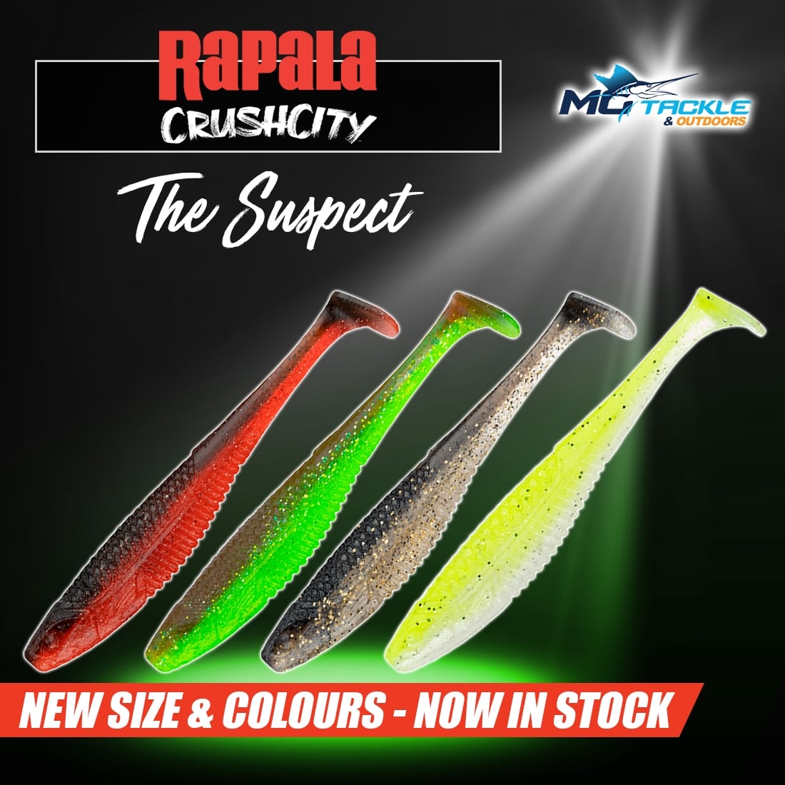New Size & Colours - RAPALA CRUSH CITY CUSTOMS THE SUSPECT SOFT PLASTIC