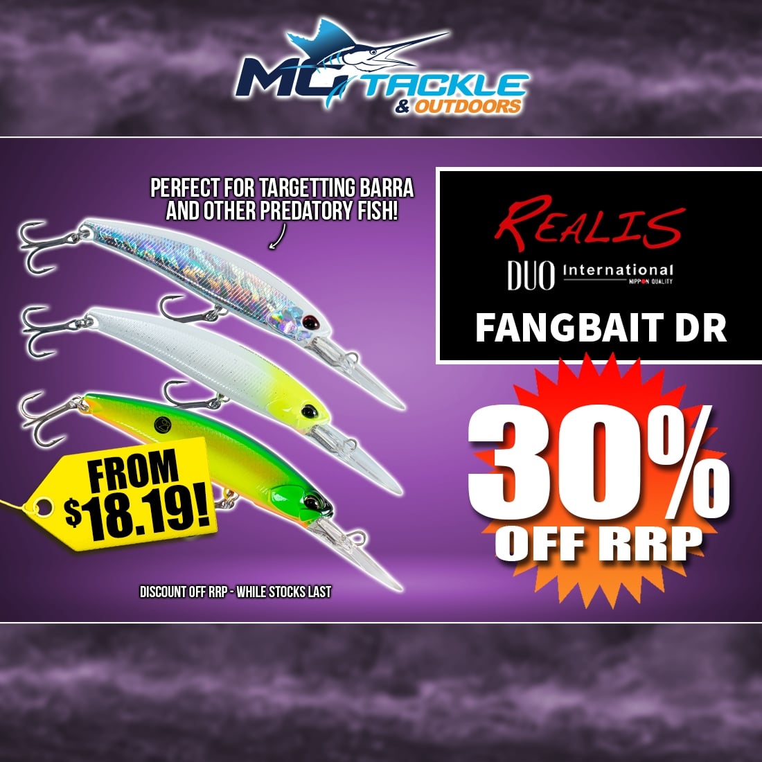 30% off DUO REALIS FANGBAIT DR