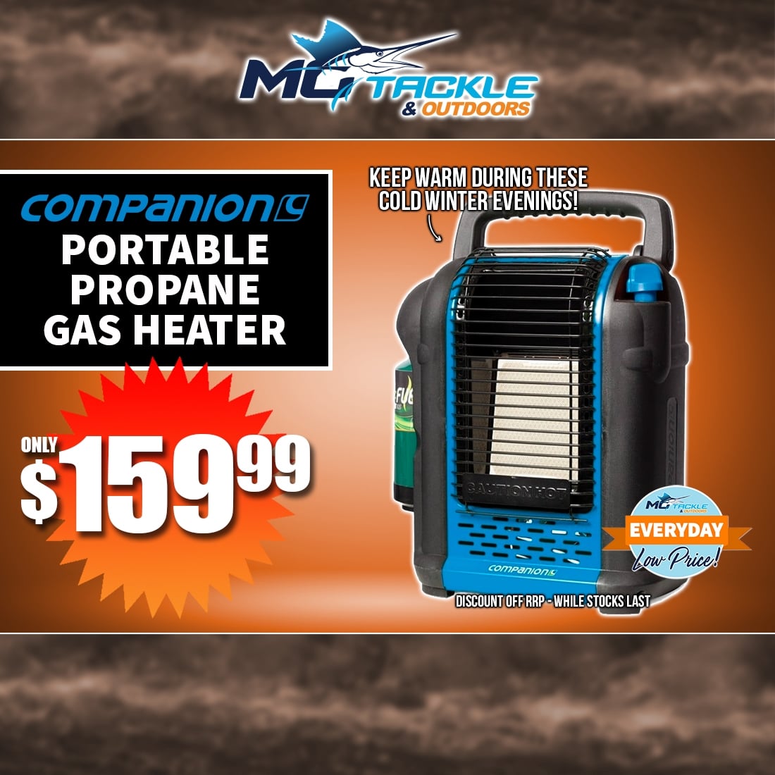 COMPANION PORTABLE PROPANE GAS HEATER only $159.99