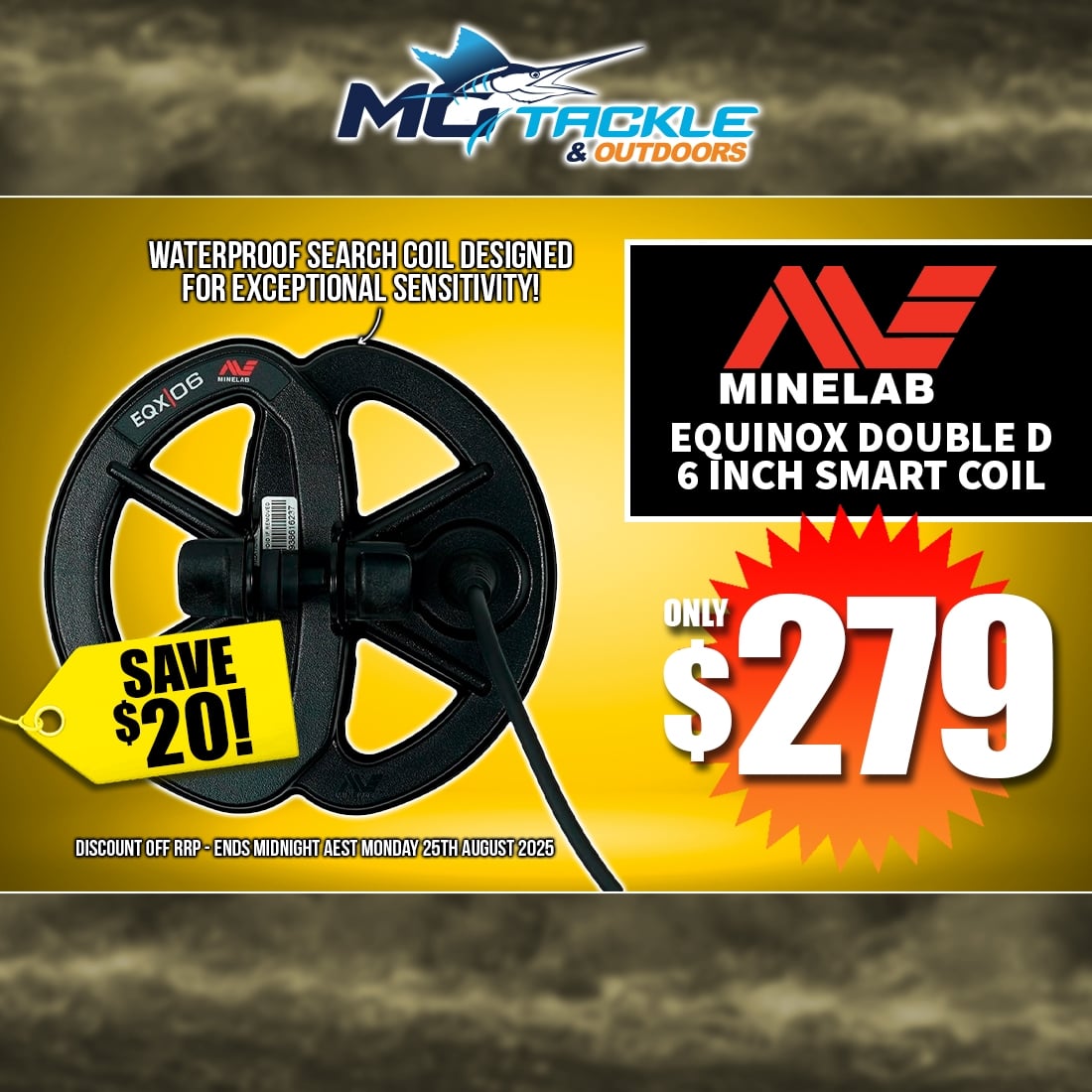 MINELAB EQUINOX DOUBLE D SMART COIL only $279