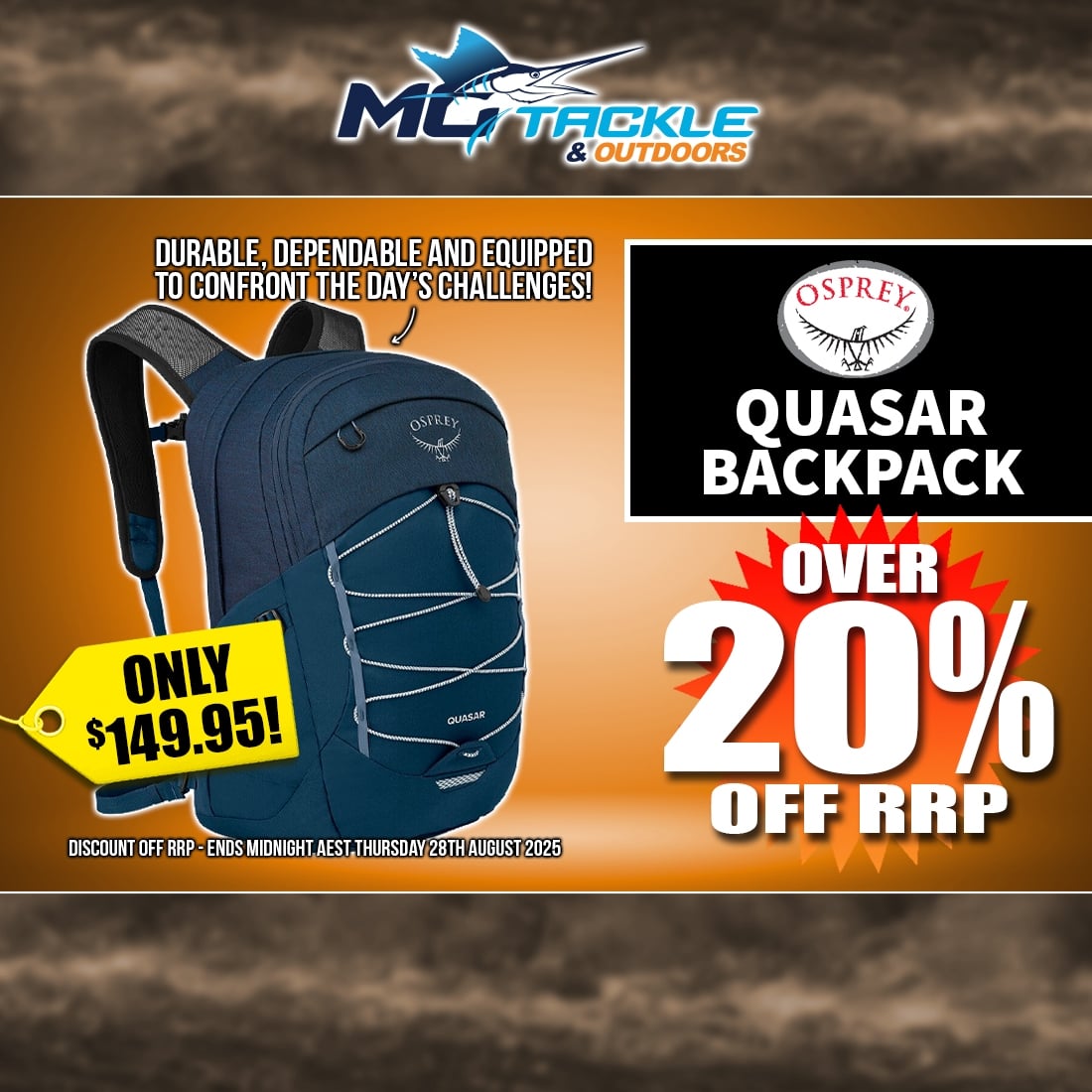 OSPREY QUASAR BACKPACK only $149.95