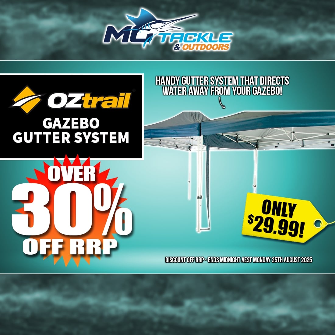 OZTRAIL GAZEBO GUTTER SYSTEM only $29.99